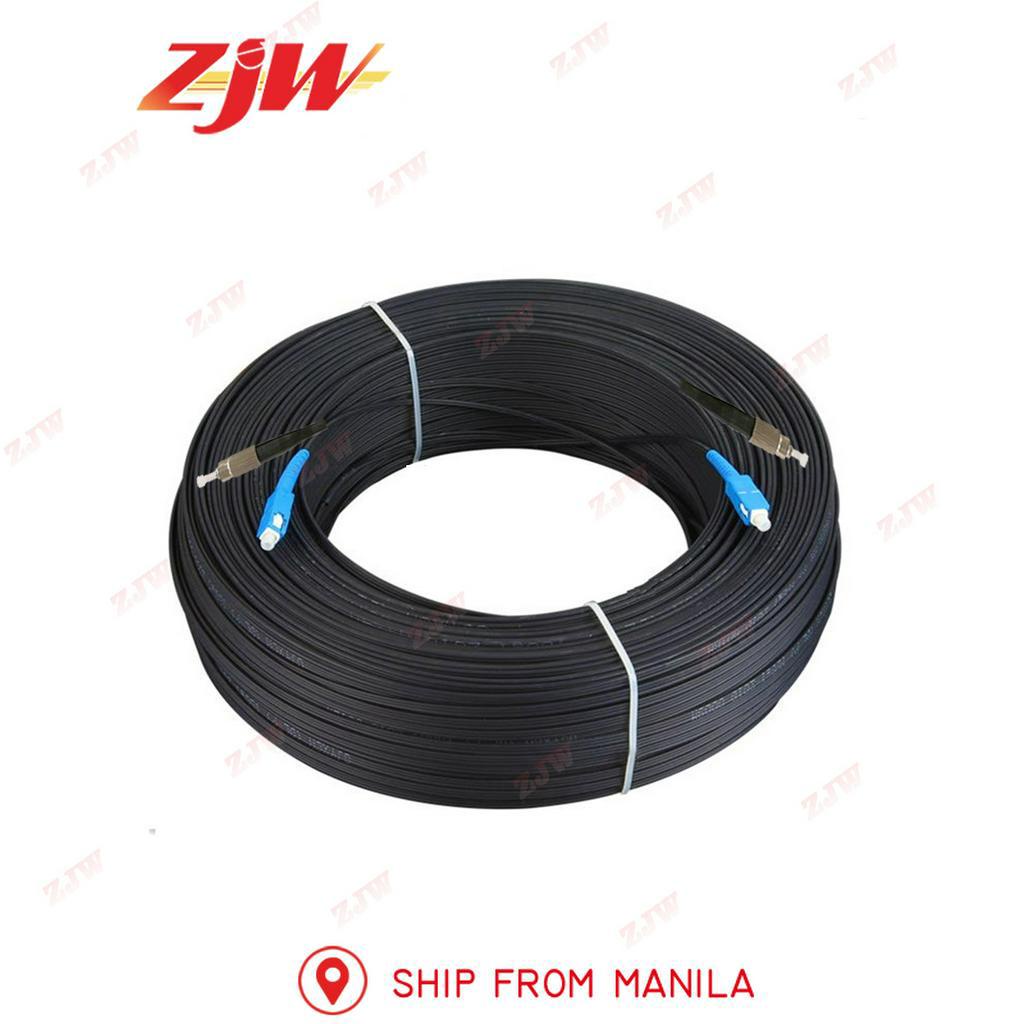 2 Core FTTH Fiber Optic Drop Cable w/ SC UPC & FC UPC Connectore 100m