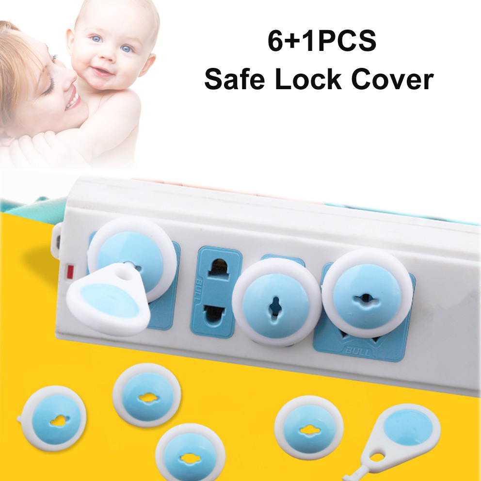 6PCS Security Child Electric Socket Outlet Plug Two Phase Safe Lock ...