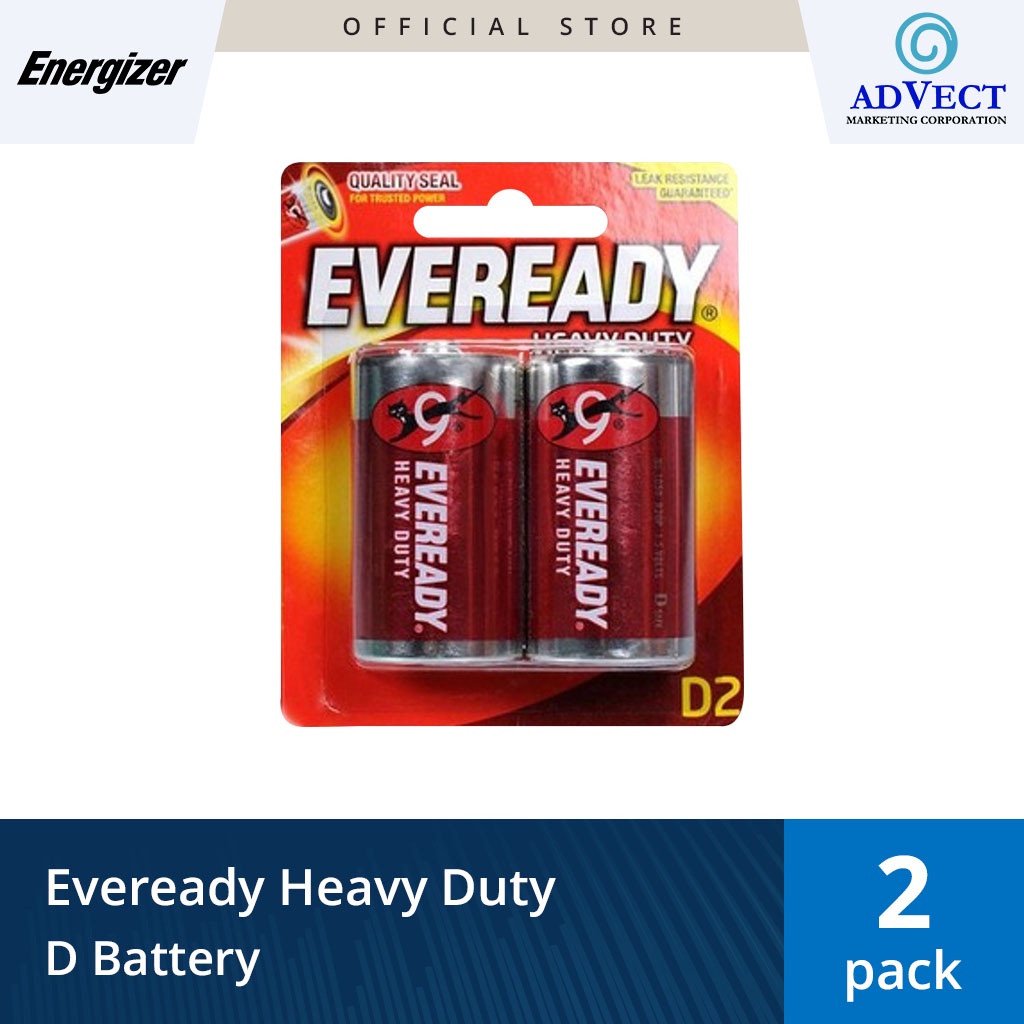 Eveready Heavy Duty D Size Red In Blister Pack Battery 2pcs Shopee Philippines 7463