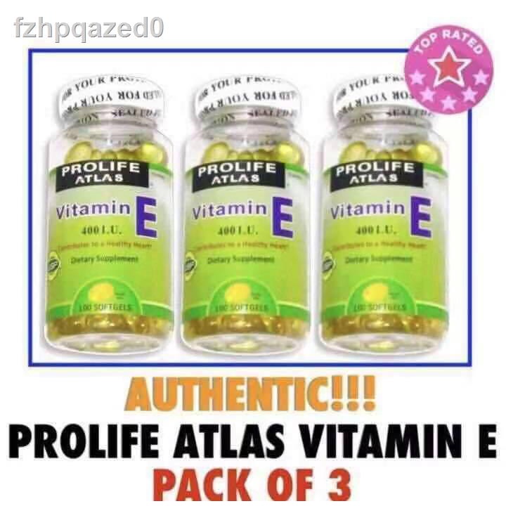 MZ ( Set of 3 ) (PROLIFE) Atlas Vitamin E 400IU (100 Softgels) Shopee