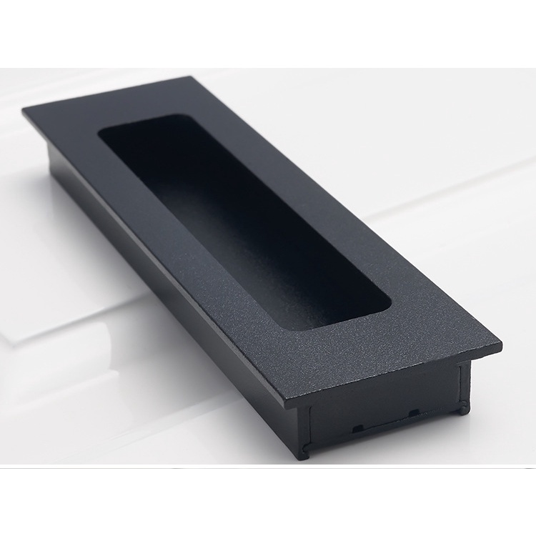 Black Sliding Door Barn Door Handle Aluminum Alloy Embed Handles Black ...