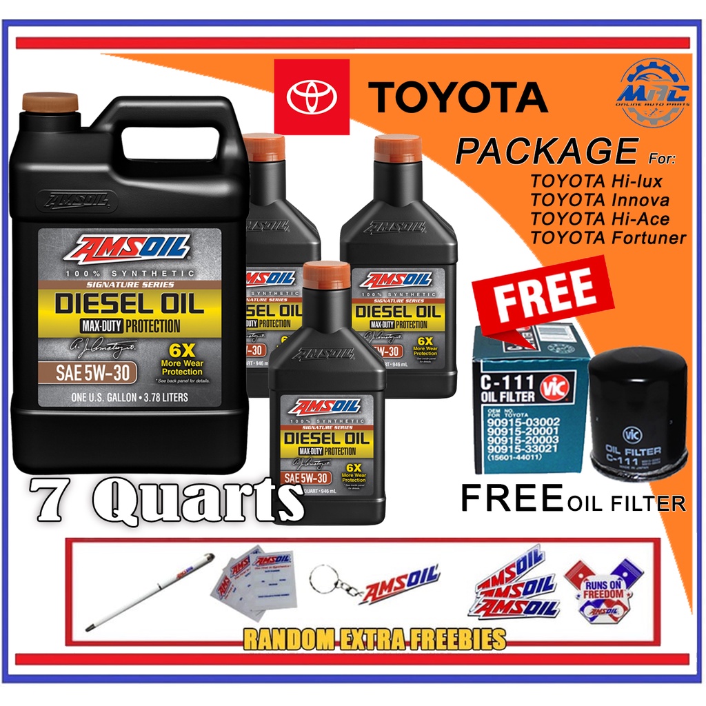 AMSOIL Signature Series Max Duty 5W-30 7 quarts FREE Oil Filter Package ...