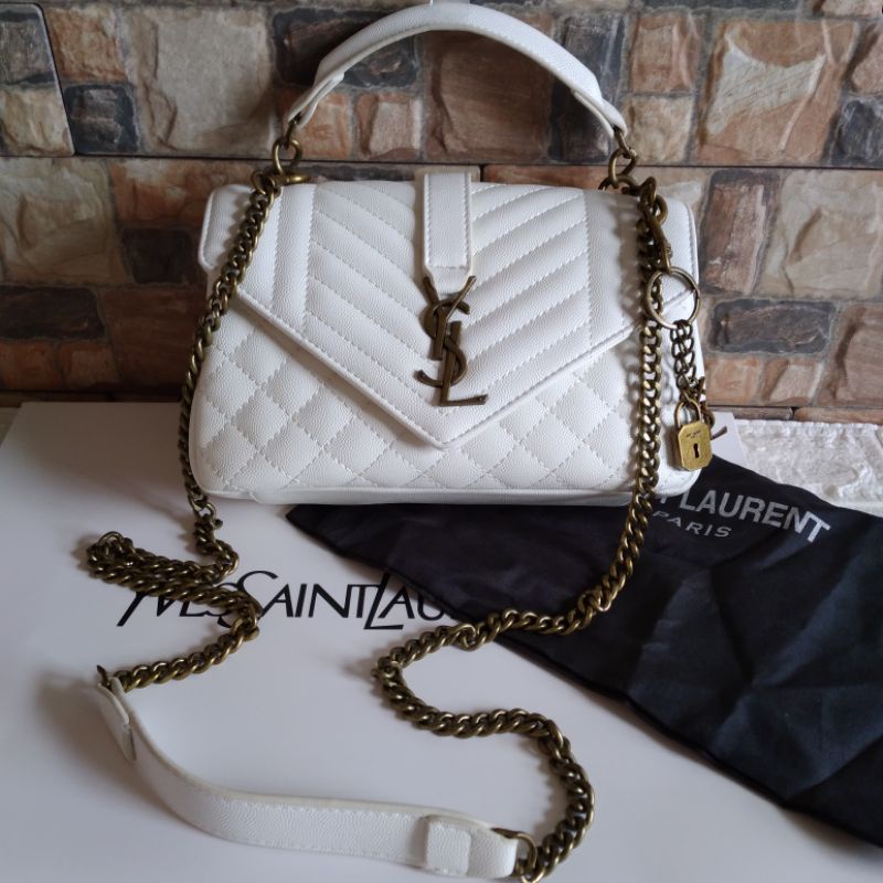 Ysl white sling on sale bag