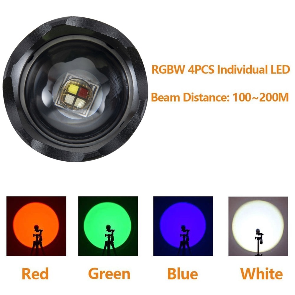 Alonefire X33 4 in 1 Multicolor Zoom Led White/Red/Green/Blue Lighting ...