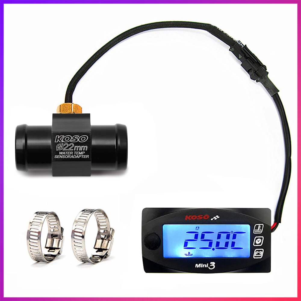 Motorcycle KOSO Mini 3 in 1 Water Temperature Meter Digital Voltmeter ...