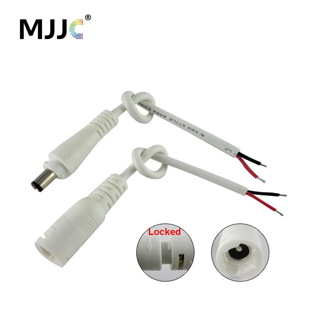 MJJC LED Strip Connector 5.5x2.1mm Male Female DC Power Plug Jack ...