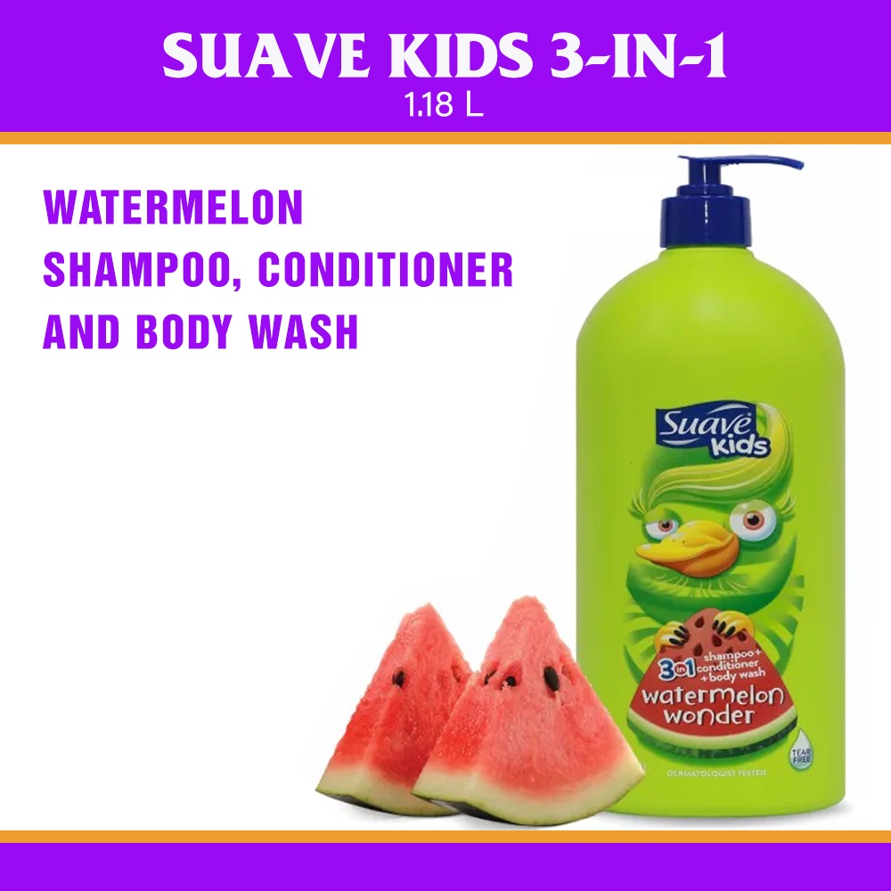 Suave Kids 3in1 Watermelon Shampoo Conditioner and Body Wash 1.18 L