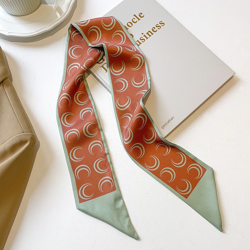 5-Piece Red Scarf Ribbon Small Silk Scarf Headband Narrow Hair Tie ...
