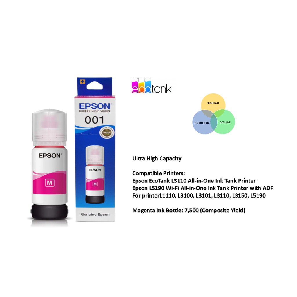 Epson 003 Magenta Original Bottle Ink Shopee Philippines 6543