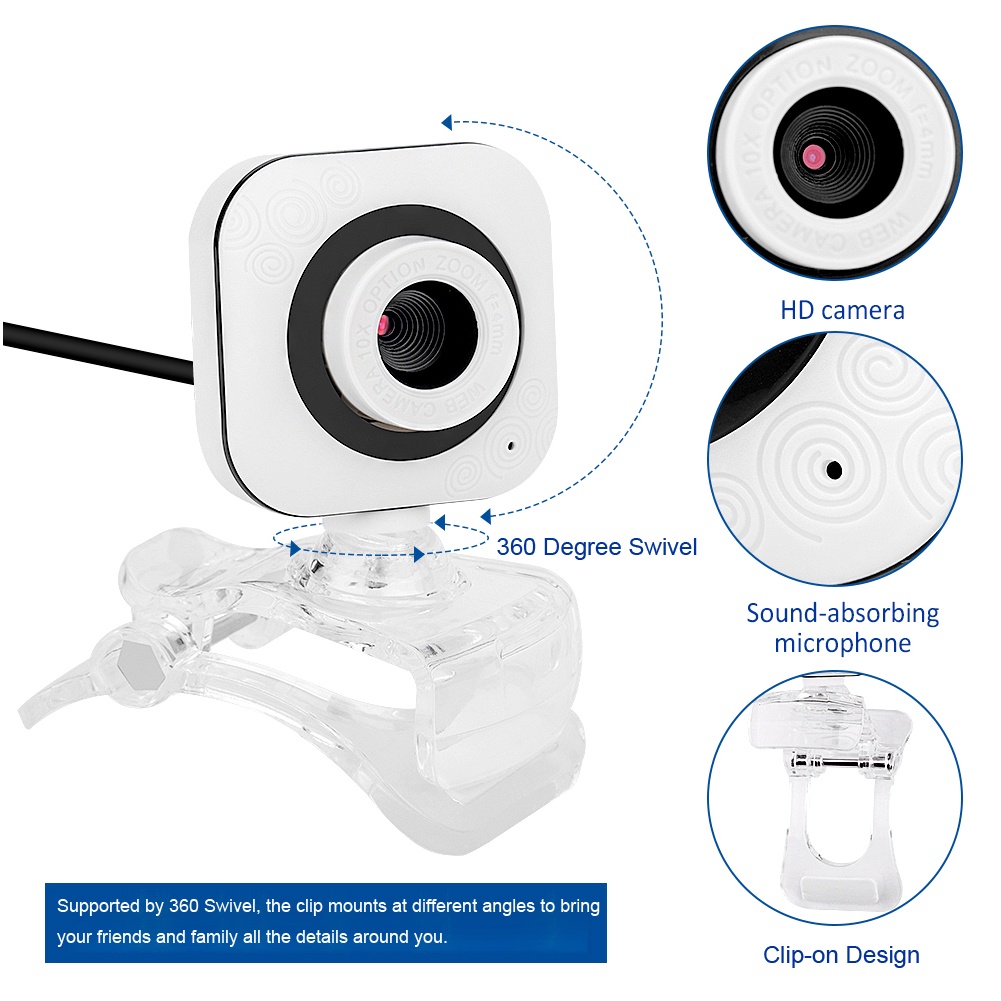 V8 Ultra HD clip-on camera for PC USB editing conference video ...