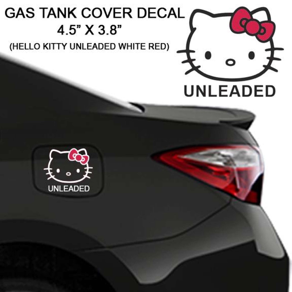 Gas Tank Cover Decal Car Sticker HK Unleaded Black Red Combination