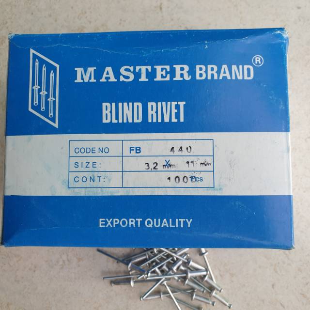 FB 440 rivet nails size 3,2mmx 11mm, price for 10 pieces | Shopee ...
