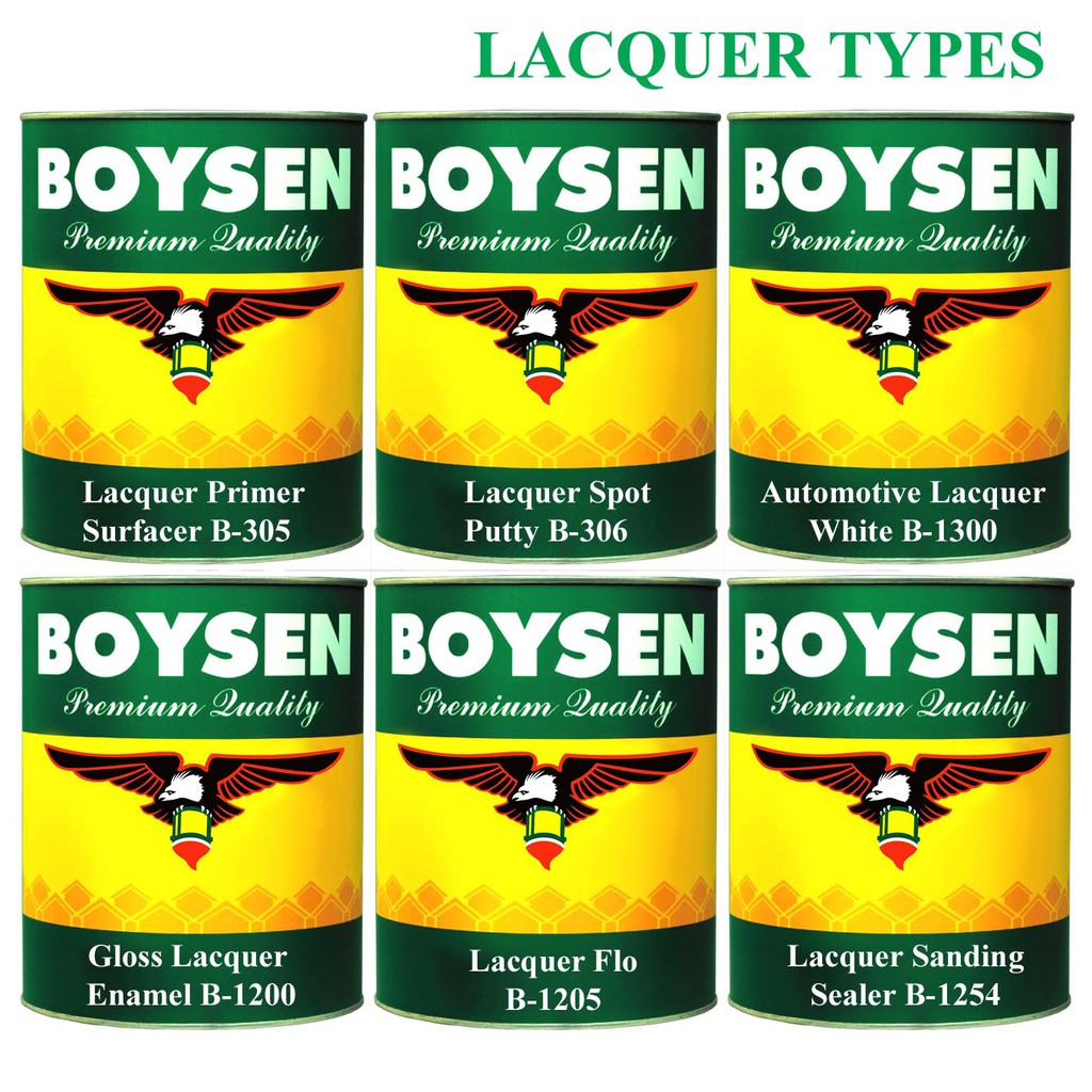 Boysen Lacquer Paints 1L Automotive White Primer Surfacer Spot Putty