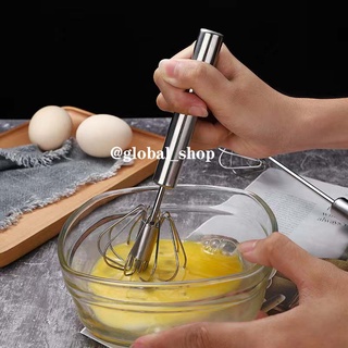 26cm Stainless Steel Semi-automatic Rotary Egg Beater Kitchen Handheld  Press Mixer Baking Tool