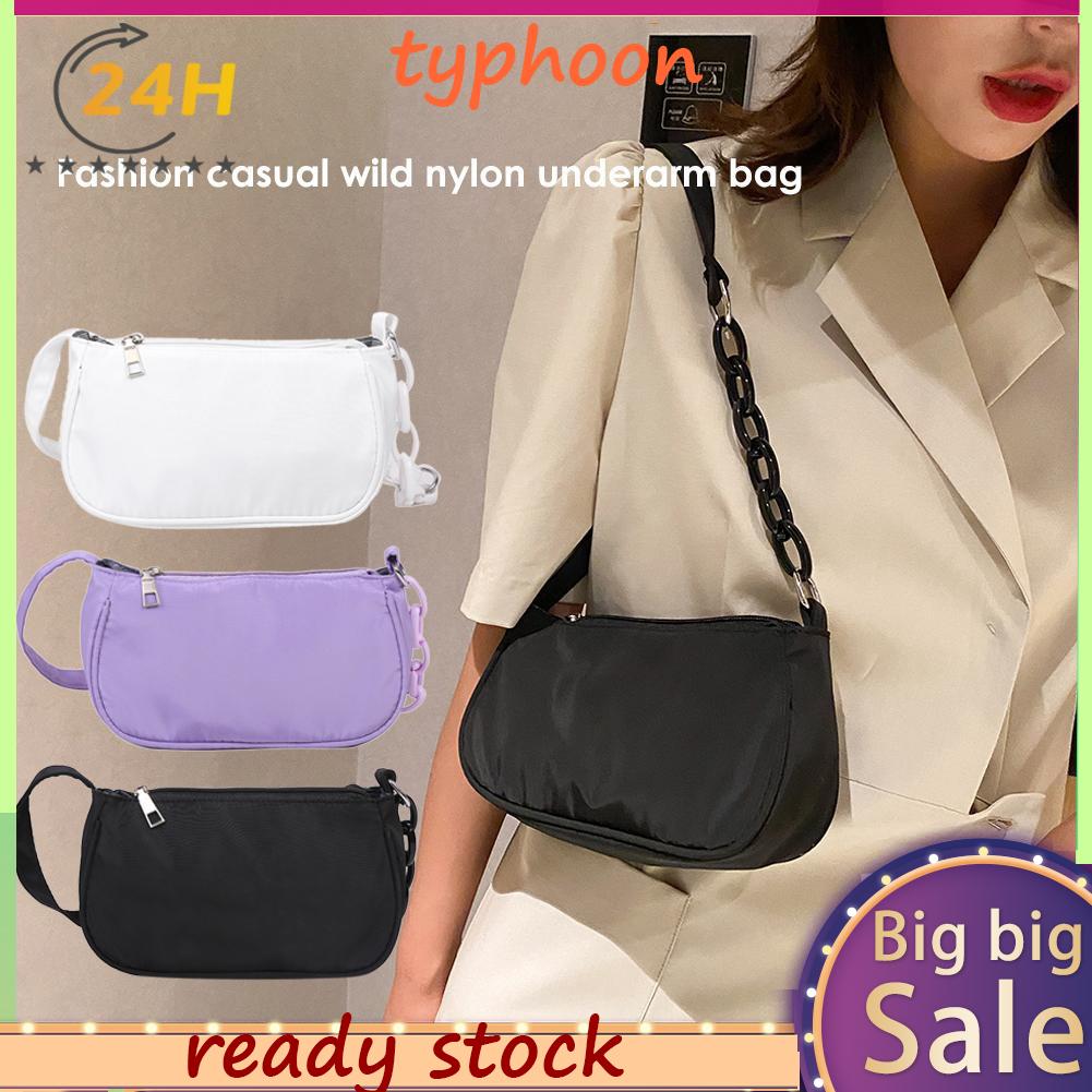 Women's Nylon Tote Bag With Zipper - Large Capacity Handbag, Adjustable Strap For Work, Travel & Shopping