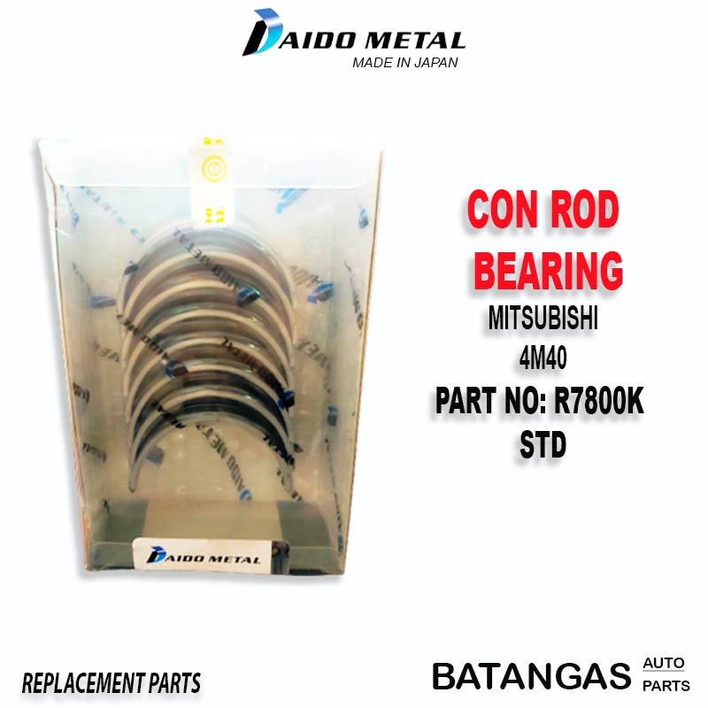 DAIDO METAL CON ROD BEARING FOR MITSUBISHI 4M40 PART NO: R7800K STD (8 ...