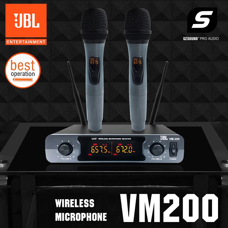 JBL Dual Wireless Microphone VM200 Wireless Microphone UHF 50m