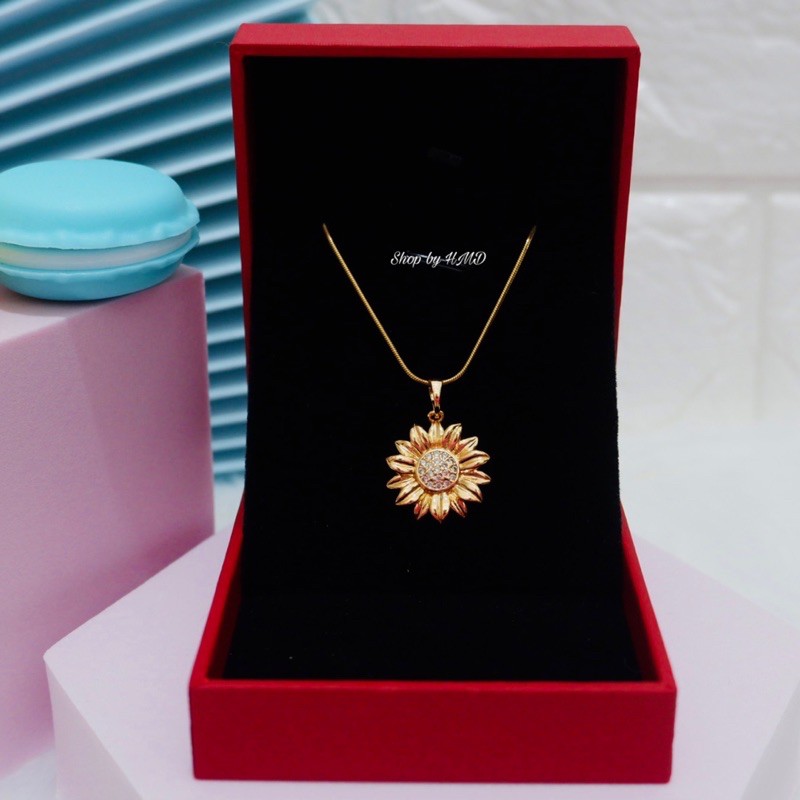 Sunflower Series Necklace with free box 18K Gold Tala Inspired