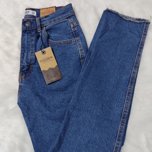 Pull&bear slim mom stretch jeans in dark sales blue