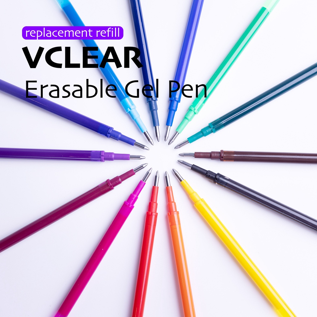 VCLEAR Retractable Erasable Gel Pens Clicker, replacement refill,Fine