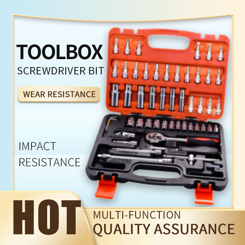 Tools Set 53PCS Tools Set Tool Box Car Motorcycle Repair Set Hand Tools Home Wrench Tools DIY