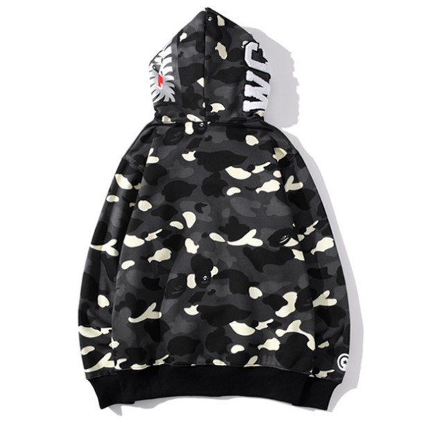 New bap Bathing Ape Zipper Sweatshirt Hooded Sweatshirt Shark Camouflage Luminous Jacket Shopee Philippines