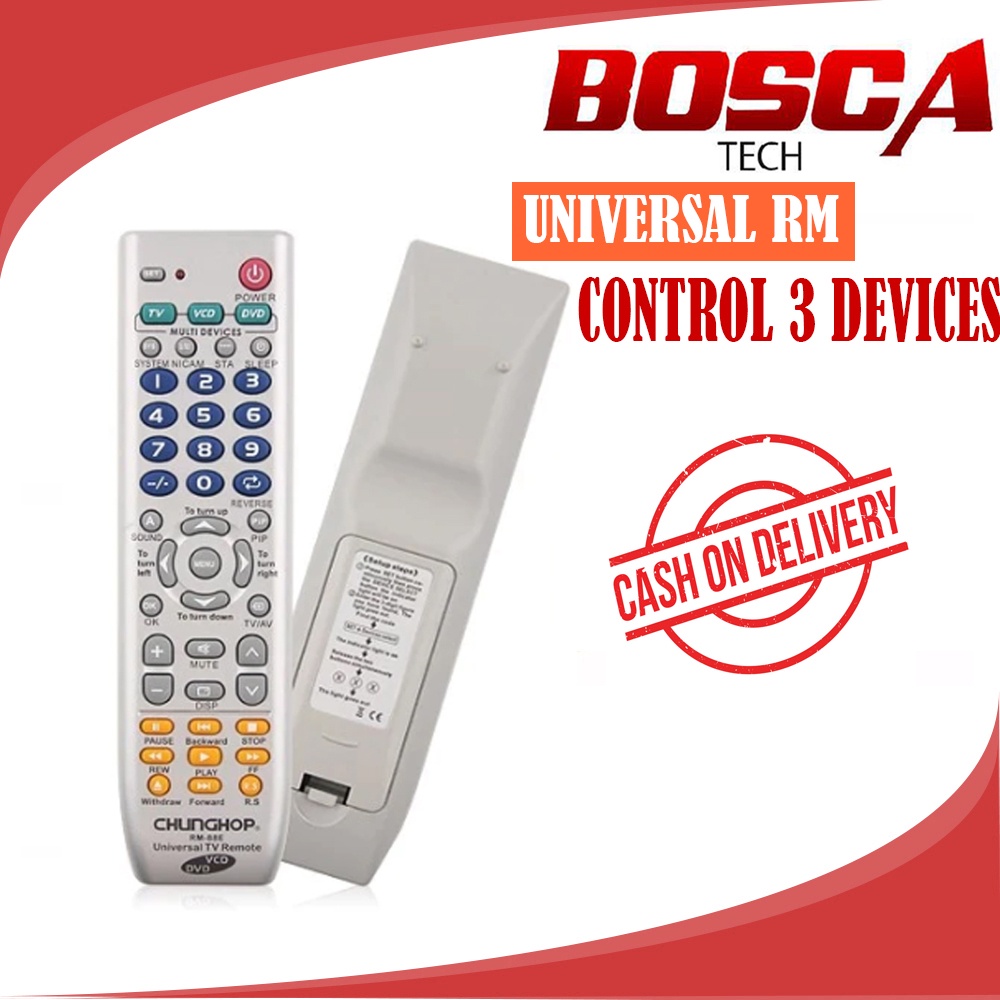 ♗❍CHUNGHOP RM-88E Universal Remote Control 3-in-1 Silver
