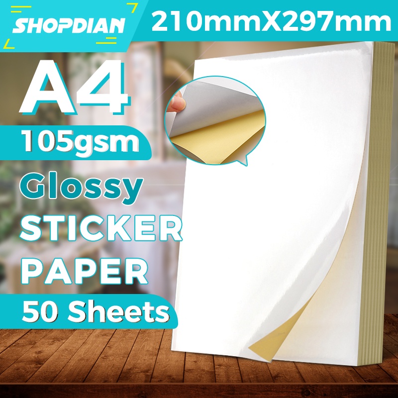 Matte&Glossy Label Sticker Paper A4 Super sticky 50Sheets Shopee Philippines