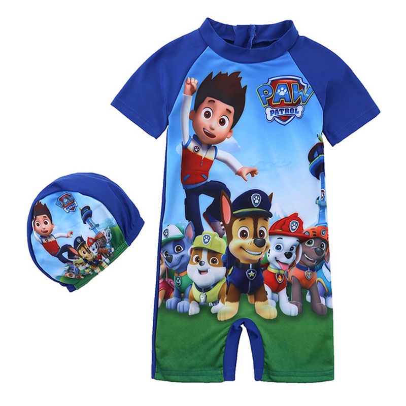 Swimwear Children's Swimsuit Boys Coverall Hooded Paw Patrol Sunscreen