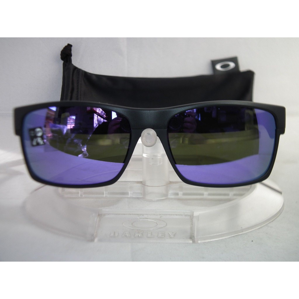 OKLEY TWOFACE OO9189-08 IRIDIUM RECTANGULAR SUNGLASSES MATTE BLACK 55 ...