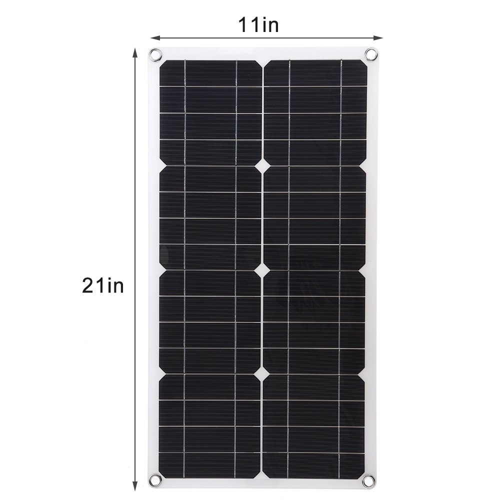 Portable 100W Solar Panel Kit USB charging Solar Cell Board 12V Battery ...