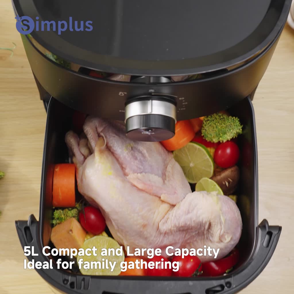 Simplus Air Fryer 5L Viewable Window Multifunctional Airfryer Oil Free ...