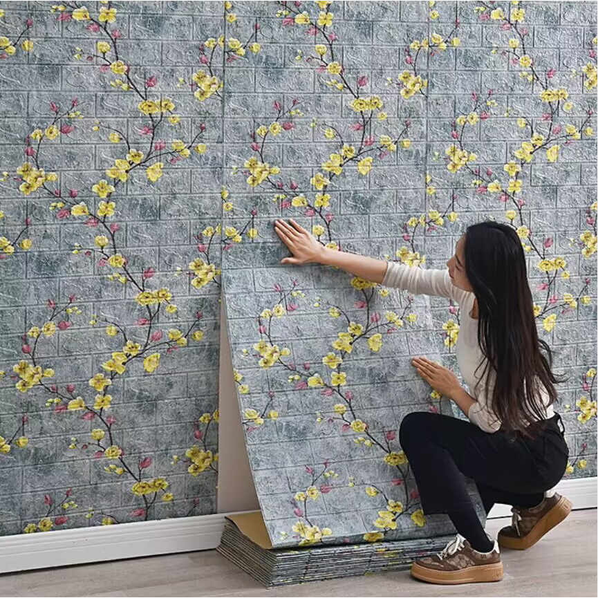 BIG SALE Self Adhensive 3D wall sticker Brick Living Room Decor Foam