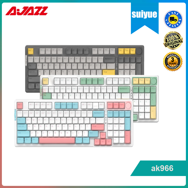 Ajazz AK966 Mechanical Keyboard RGB Hotswap Bluetooth/Cable 96keys