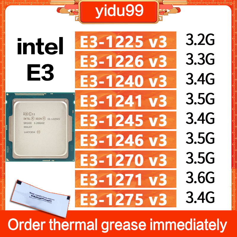 Intel Xeon E3-1271 V3 LGA-1150 SR1R3 3.6GHZ 4Core CPU Processor 1271V3