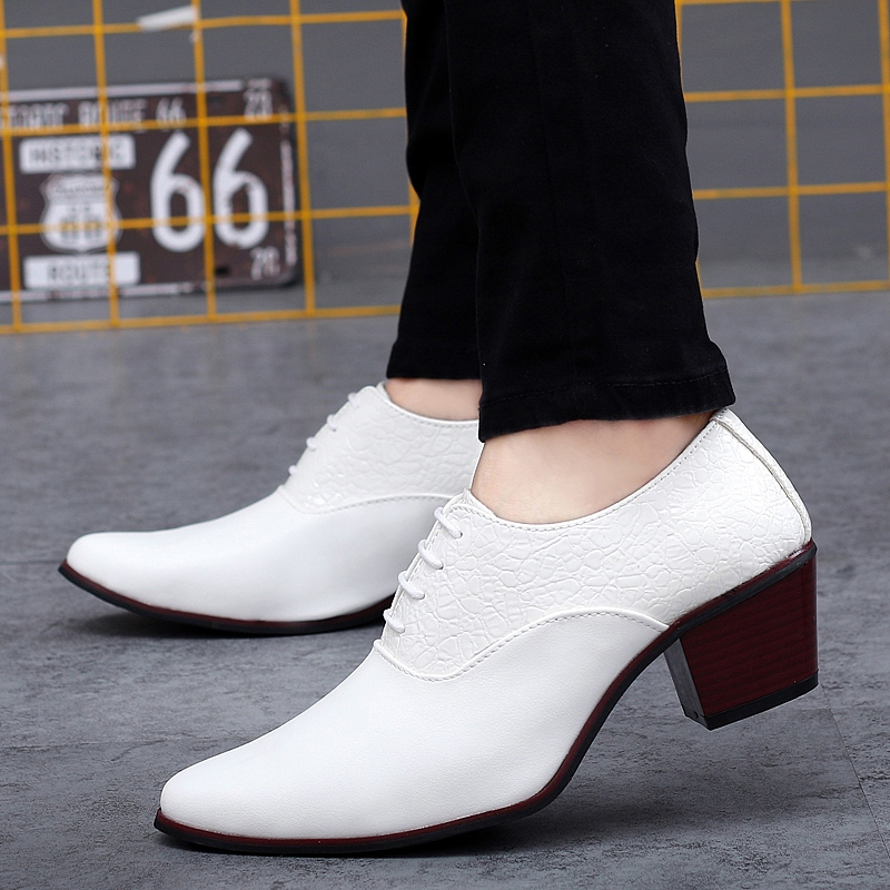 High heels leather outlet shoes for mens