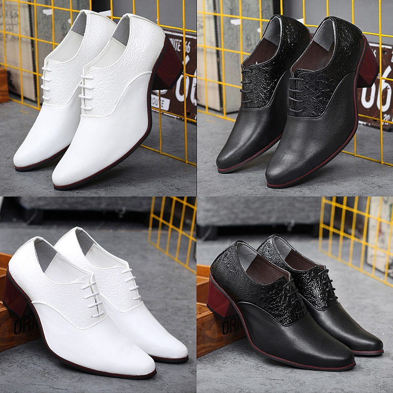 Mens dress shoes 3 inch heel hot sale