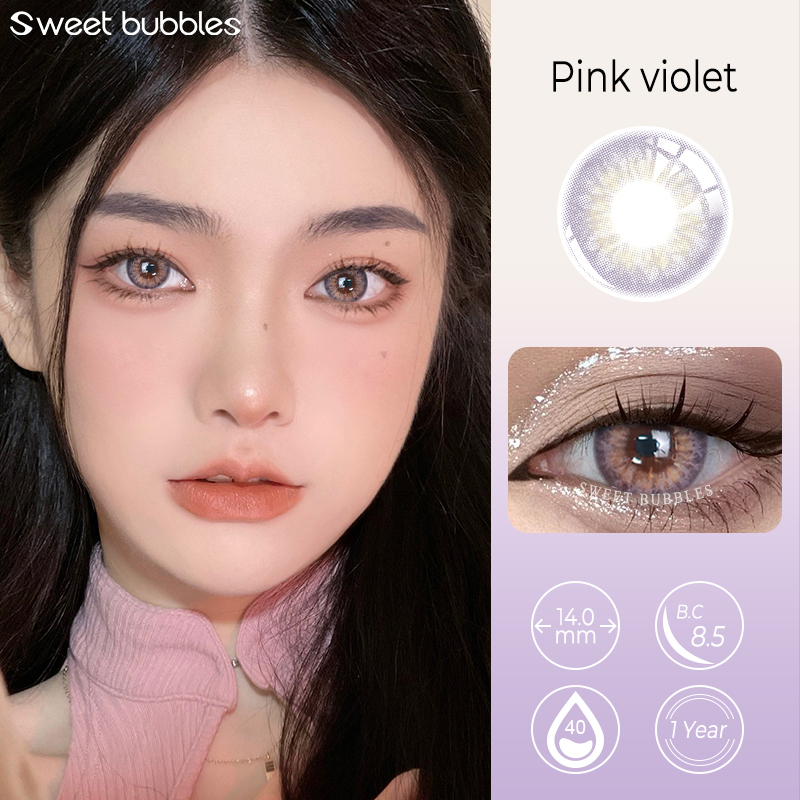 Sweet bubbles Contact Lense Gray Brown Contact Lens 2 PCS 14.2mm with