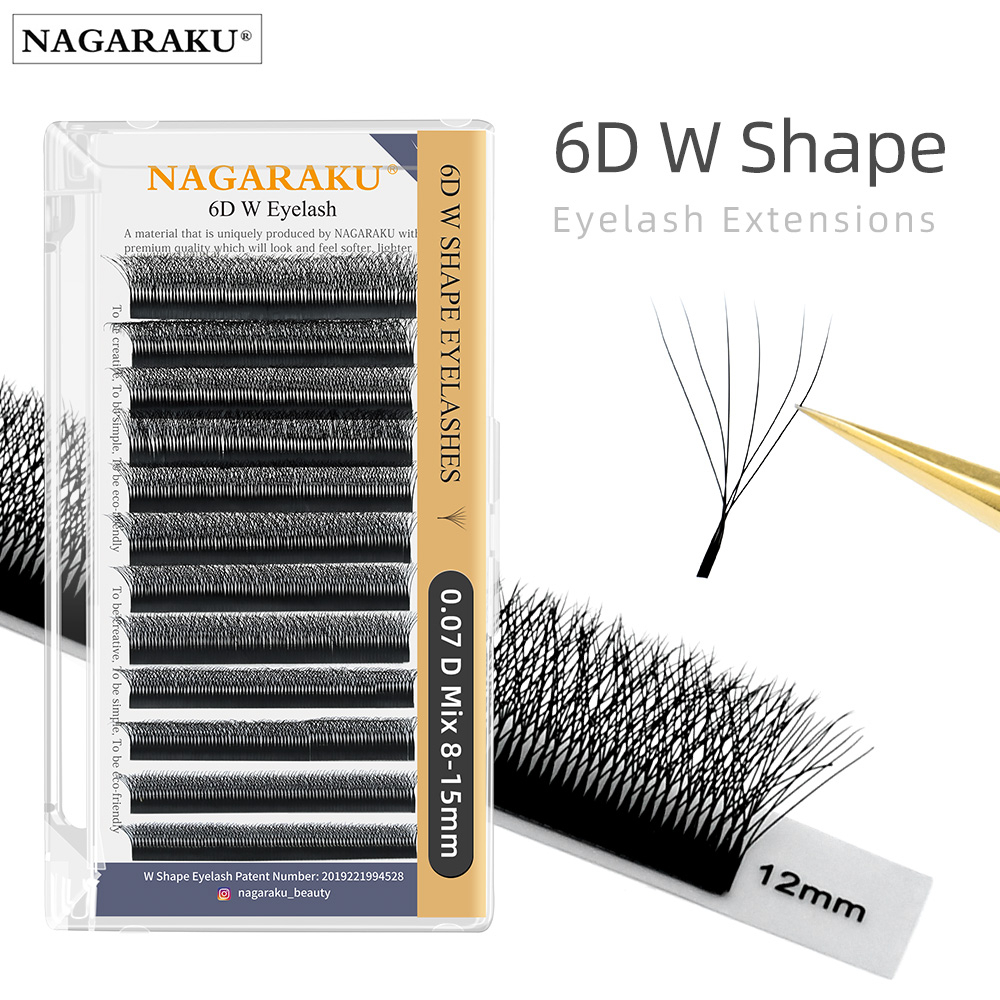 NAGARAKU W Shape 6D Volume Eyelash Extensions Premium Mega Full Dense ...