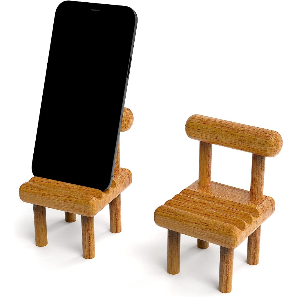 GreenFriend Cute Mini Chair Phone Holder, Fully Assembled Wooden ...