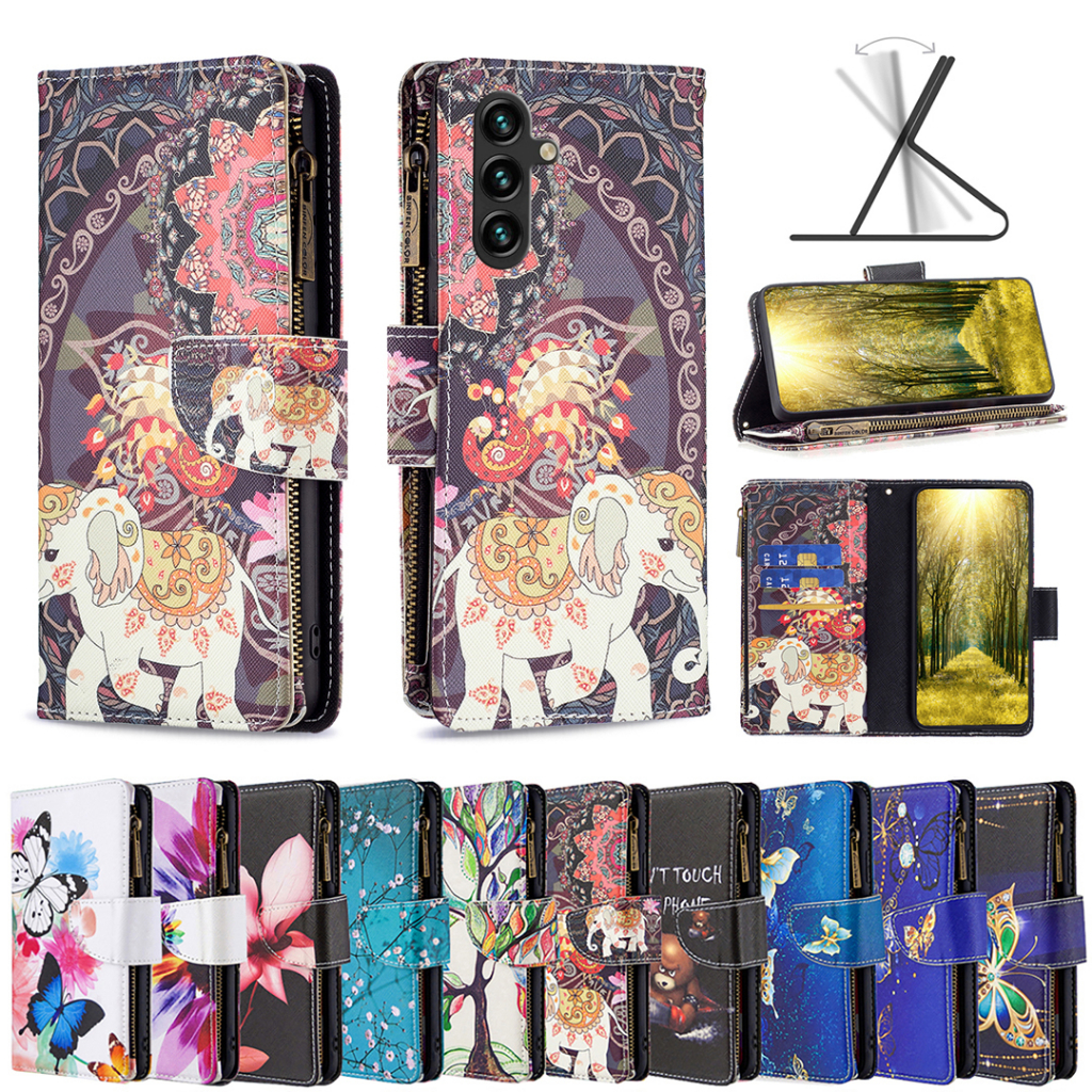 Luxury Pattern Flip Case For Samsung Galaxy A24 4G A34 A54 M14 5G ...