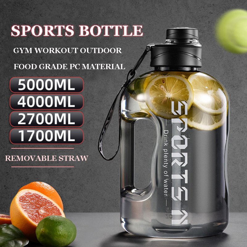 5l Large Capacity Sports Water Bottle For Gym Outdoor Fitness Tritan 