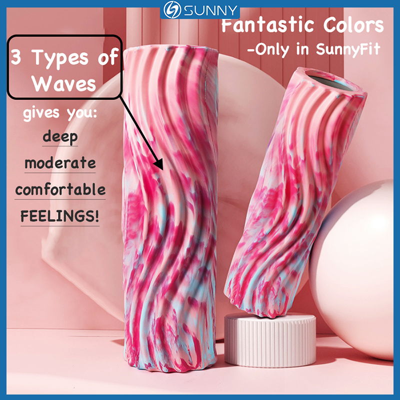 SunnyFit EVA 3D Wave Foam Roller Yoga Roller Deep Tissue Massage ...
