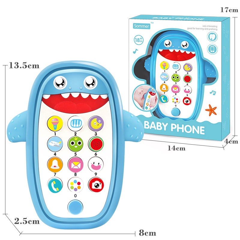 Baby Toys Phone Musical Shark Dinosaur Telephone With Light And Sound  Teething Toy For Babies