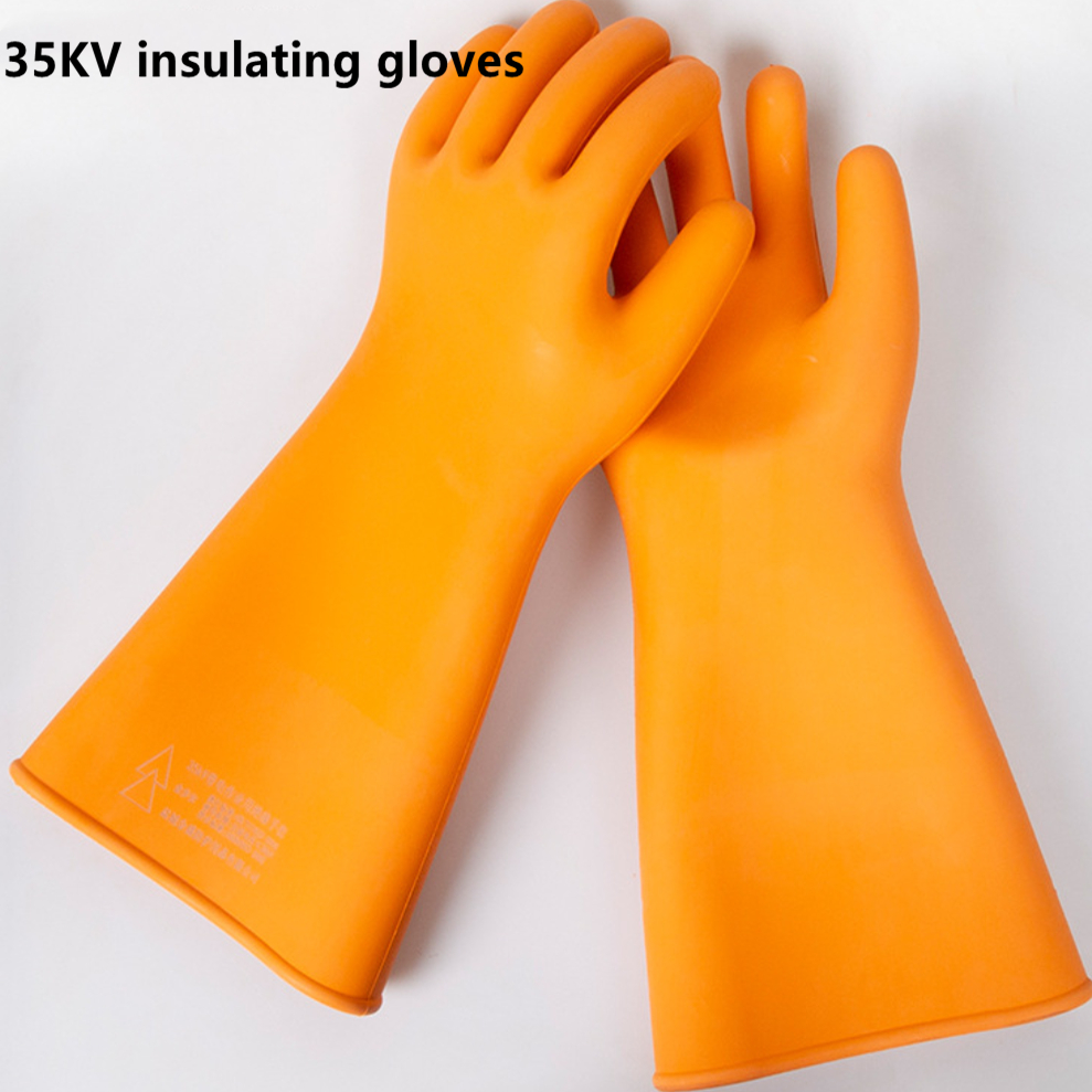 35kv High Voltage Electrical Insulating Gloves Safety Leakage