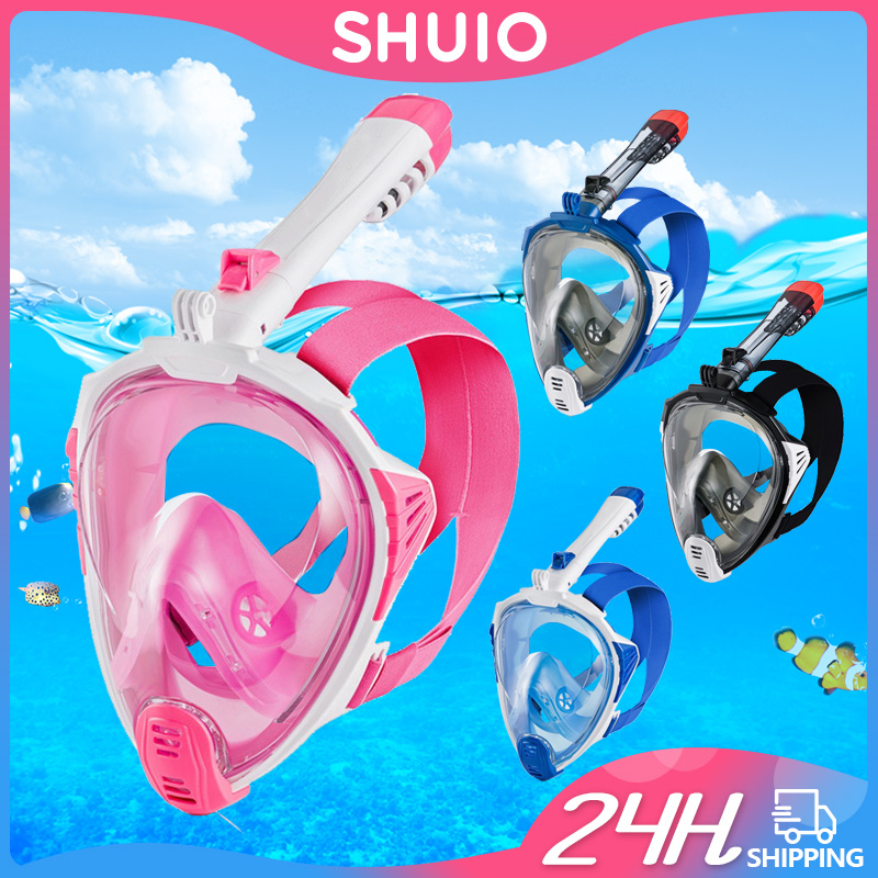 SHUIO Swimming Mask Double Breathing Tube Snorkeling Scuba Diving Face ...