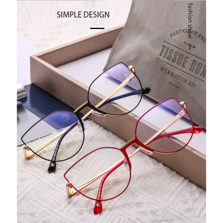 Super Light Metal Frames Optical Lens OEM Spectacles Cat Eye Myopia ...