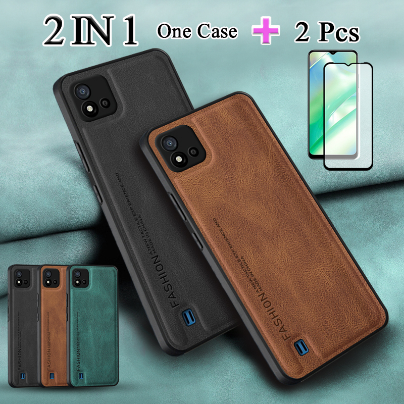 2 IN 1 For Realme C20 Realme C11 2021 Phone Case Luxury Leather Casing ...