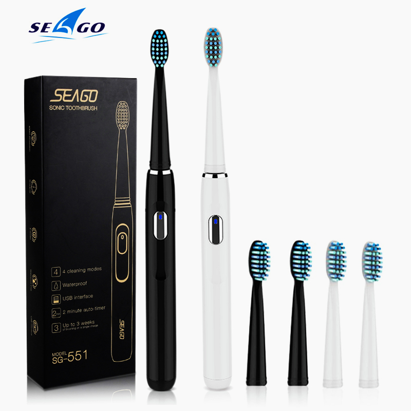 Seago SG551 Sonicare Electric Toothbrush for Adults 4 Modes Clean