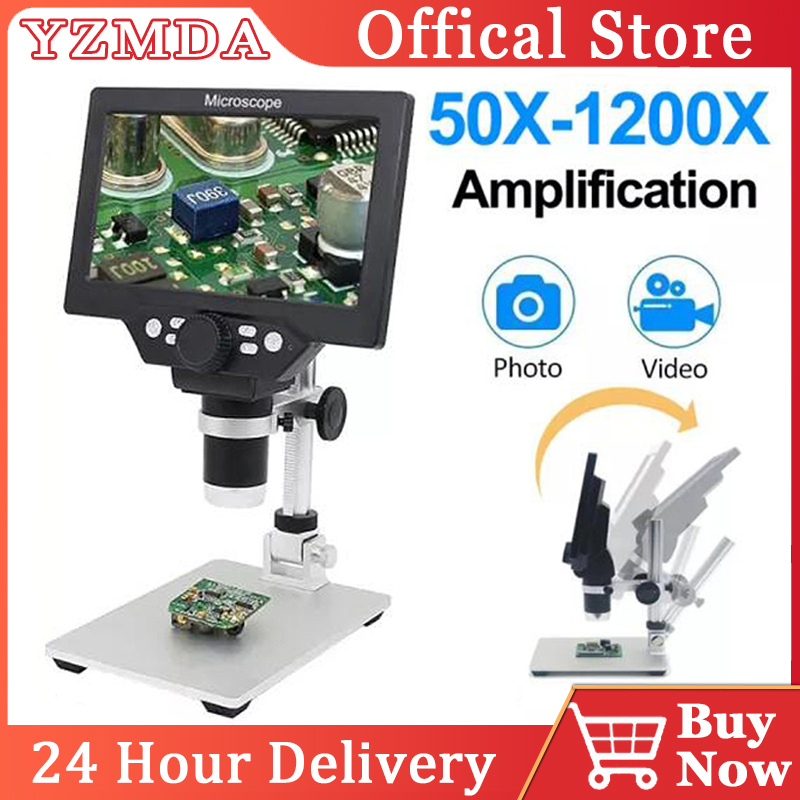1200X Microscope Digital Portable 7" LCD Video Microscope 12MP for